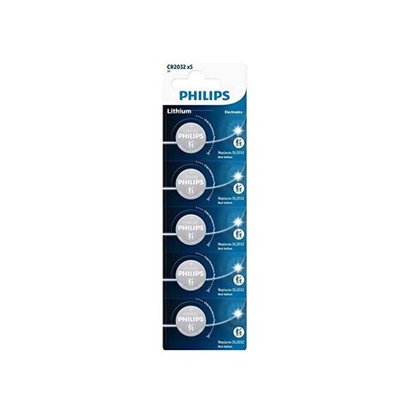 PHILIPS Jednorazowa litowa baterie CR2032, 5-pack