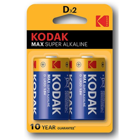 Kodak MAX SUPER Jednorazowa alkaliczna baterie LR20, 2-pack