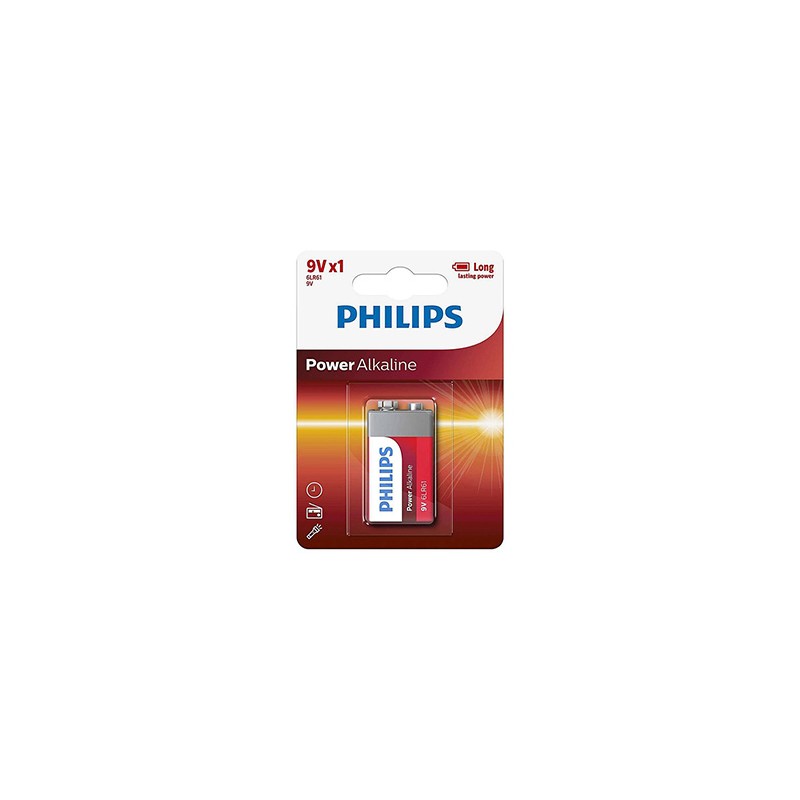 PHILIPS POWER Jednorazowa alkaliczna baterie 9V, 1-pack