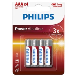PHILIPS Jednorazowa alkaliczna baterie AAA, 4-pack