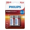PHILIPS Jednorazowa alkaliczna baterie AAA, 6-pack