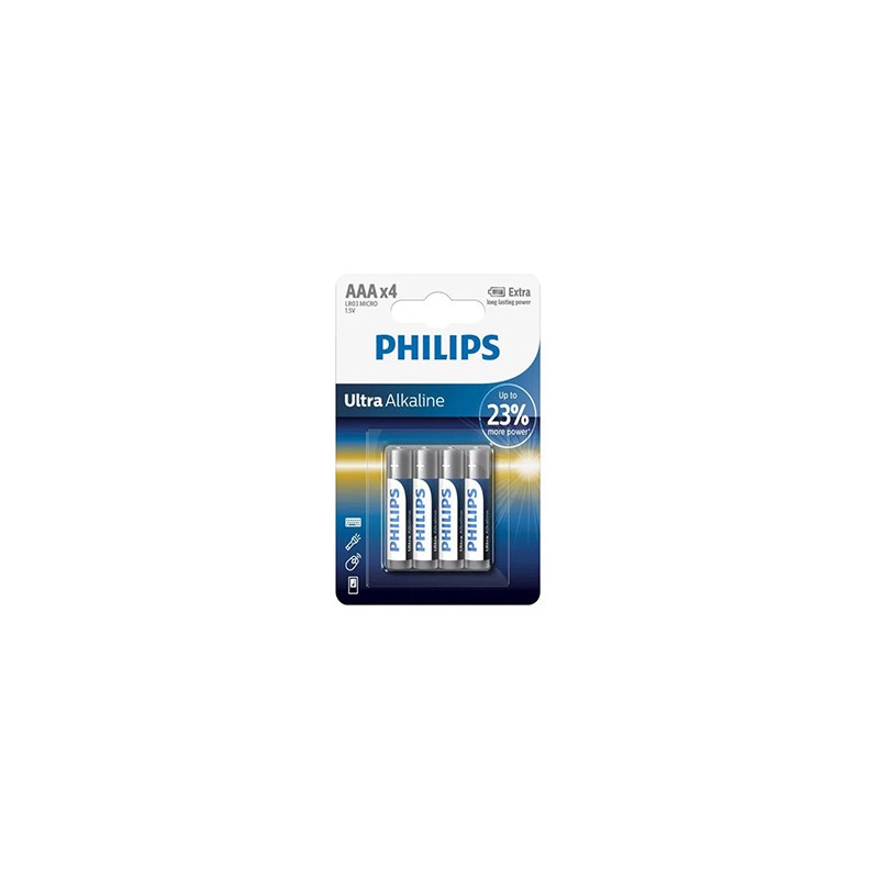 PHILIPS Jednorazowa alkaliczna baterie AAA, 4-pack