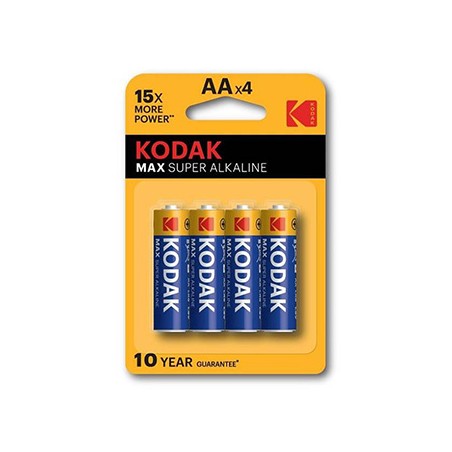 Kodak MAX SUPER Jednorazowa alkaliczna baterie AA, 4-pack