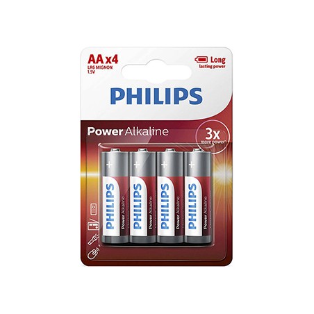 PHILIPS POWER Jednorazowa alkaliczna baterie AA, 4-pack