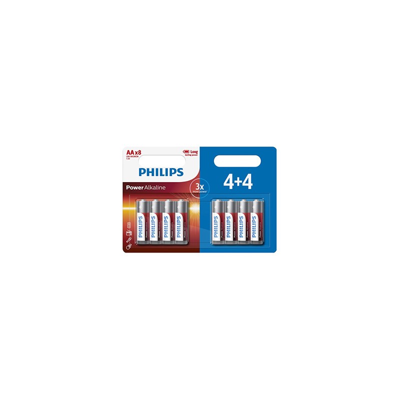 PHILIPS Jednorazowa alkaliczna baterie AA, 8-pack