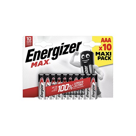 ENERGIZER MAX Jednorazowa alkaliczna baterie AAA, 10-pack
