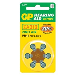 GP Jednorazowa cynkowo-powietrzna. baterie ZA, 6-pack