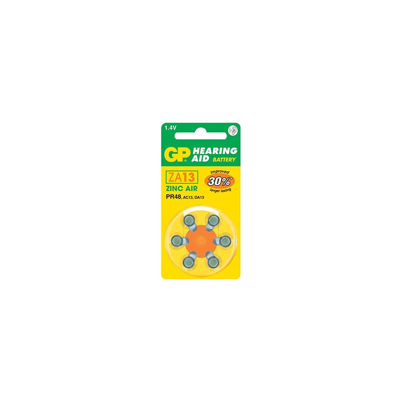 GP Jednorazowa cynkowo-powietrzna. baterie ZA, 6-pack