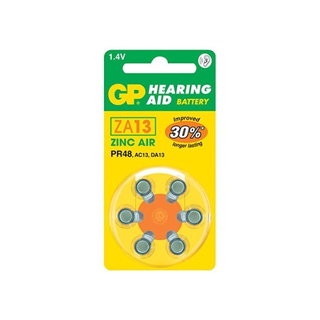 GP Jednorazowa cynkowo-powietrzna. baterie ZA, 6-pack