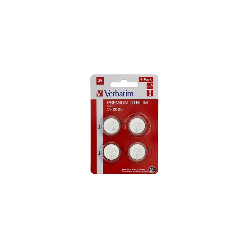 Verbatim Jednorazowa litowa baterie CR2025, 4-pack