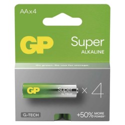 GP Super Jednorazowa alkaliczna baterie AA, 4-pack