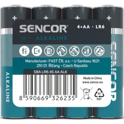 Sencor Jednorazowa alkaliczna baterie AA, 4-pack
