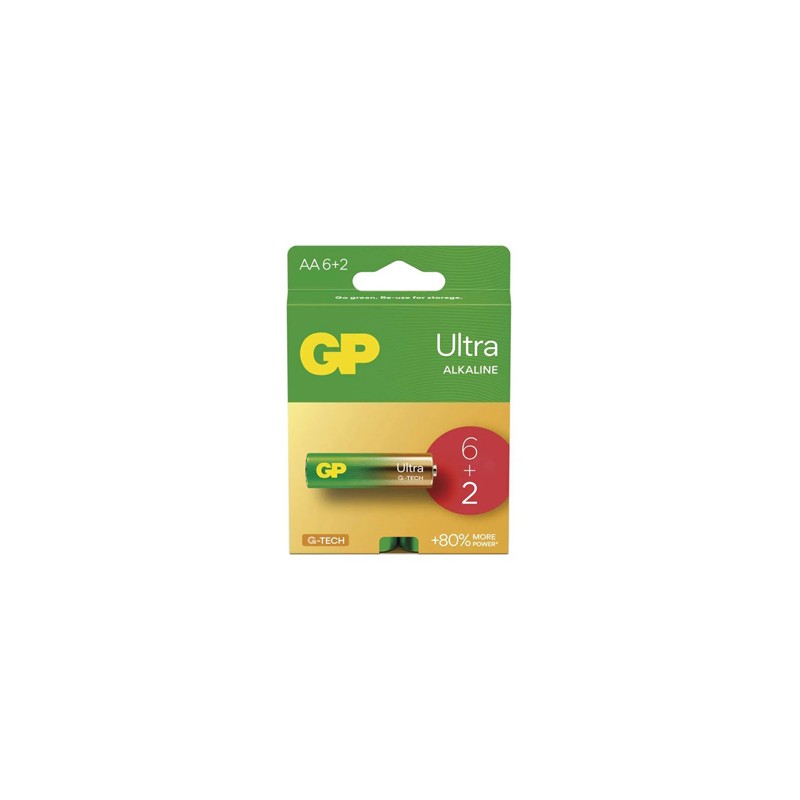 GP Jednorazowa alkaliczna baterie AA, 8-pack