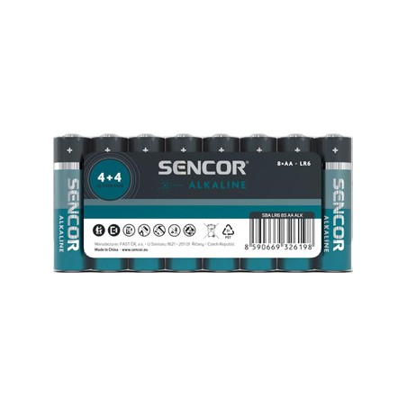 Sencor Jednorazowa alkaliczna baterie AA, 8-pack
