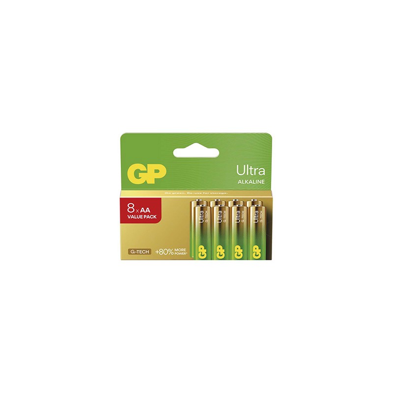 GP Ultra Jednorazowa alkaliczna baterie AA, 8-pack