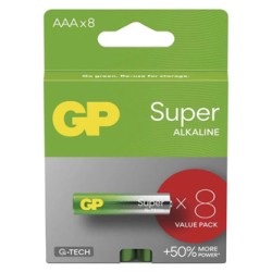 GP Super Jednorazowa alkaliczna baterie AAA, 6+2 pack