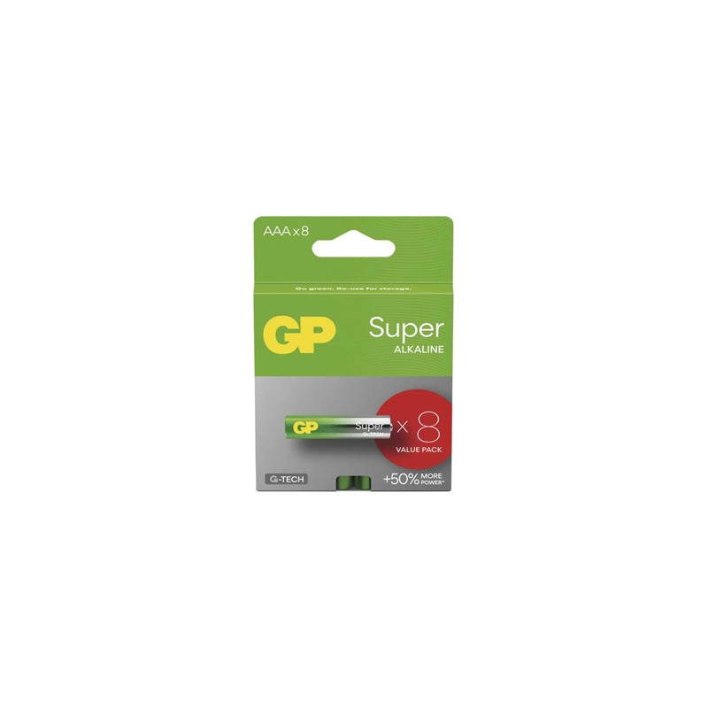 GP Super Jednorazowa alkaliczna baterie AAA, 6+2 pack