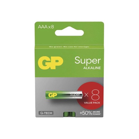 GP Super Jednorazowa alkaliczna baterie AAA, 6+2 pack