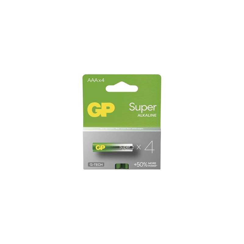 GP Super Jednorazowa alkaliczna baterie AAA, 4-pack