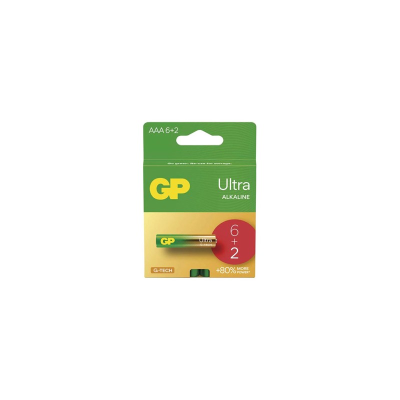 GP Jednorazowa alkaliczna baterie AAA, 6+2 pack