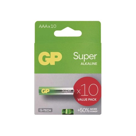 GP Super Jednorazowa alkaliczna baterie AAA, 10-pack