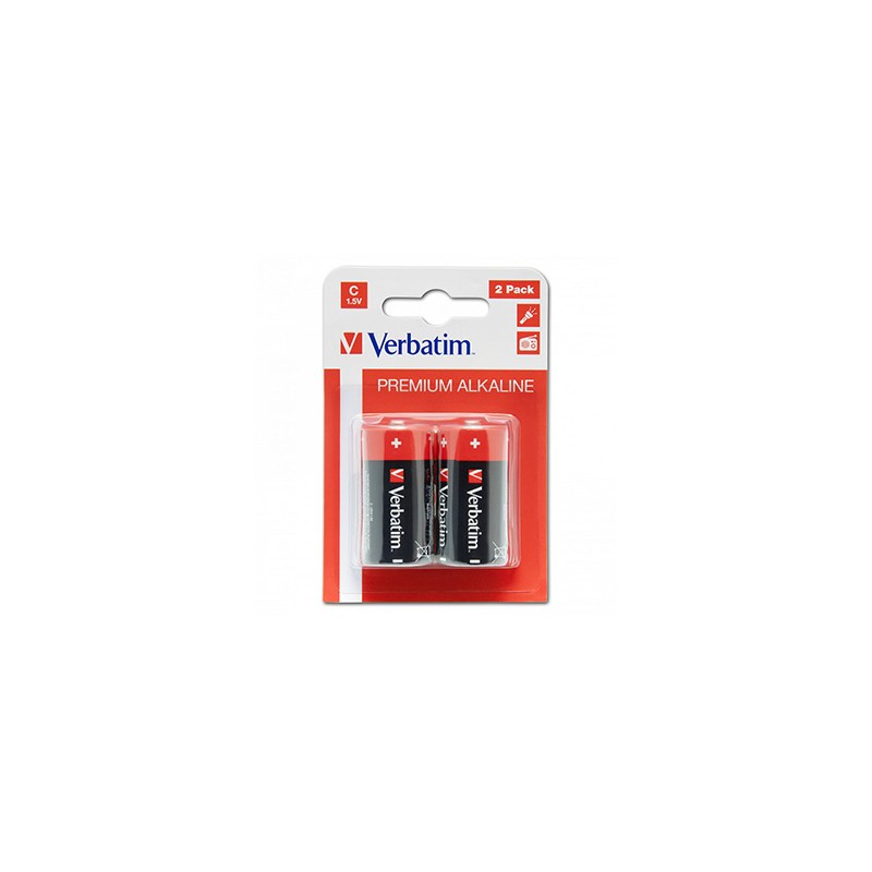 Verbatim Jednorazowa alkaliczna baterie C, 2-pack