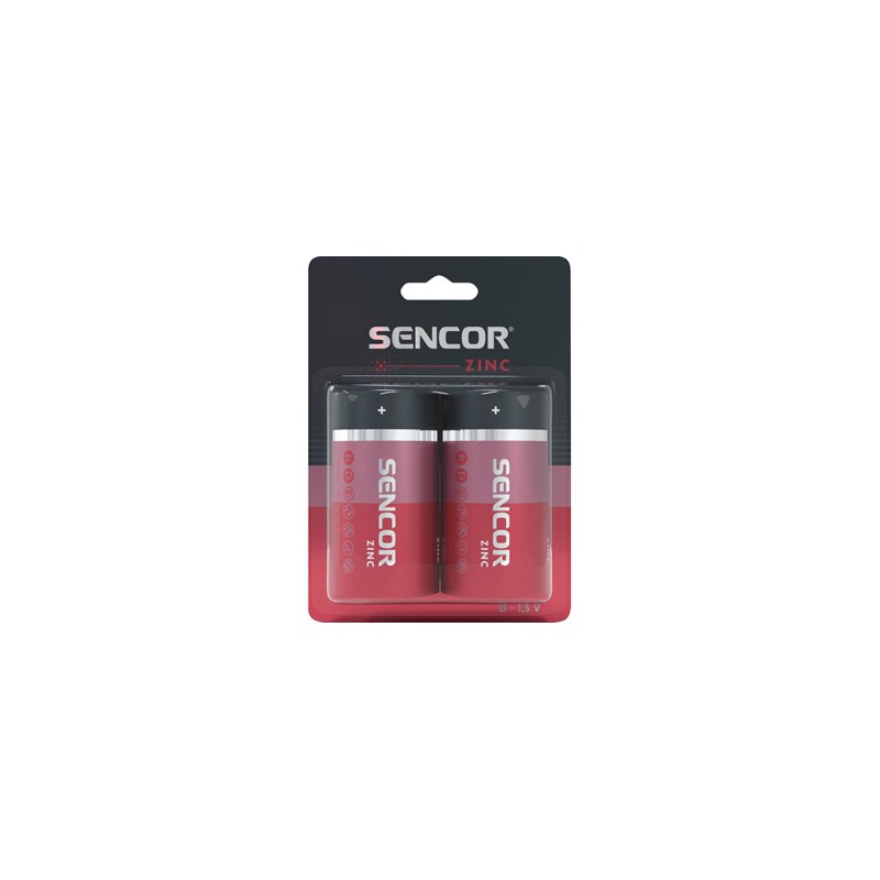 Sencor Jednorazowa cynkowo-węglowa baterie D, 2-pack