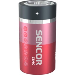Sencor Jednorazowa cynkowo-węglowa baterie D, 2-pack