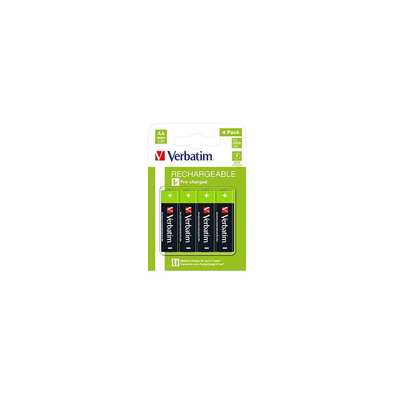 Akumulatorki, AA (HR6), 2500 mAh, Verbatim, 4-pack