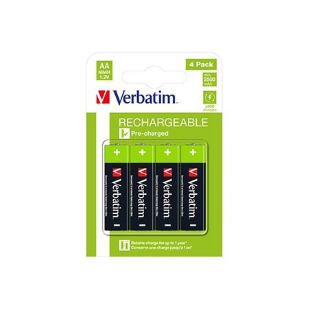 Akumulatorki, AA (HR6), 2500 mAh, Verbatim, 4-pack