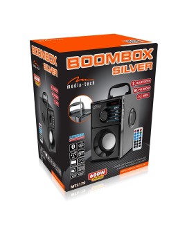 MEDIA-TECH GŁOŚNIK BEZPRZEWODOWY BOOMBOX SILVER 15W MRS MT3179