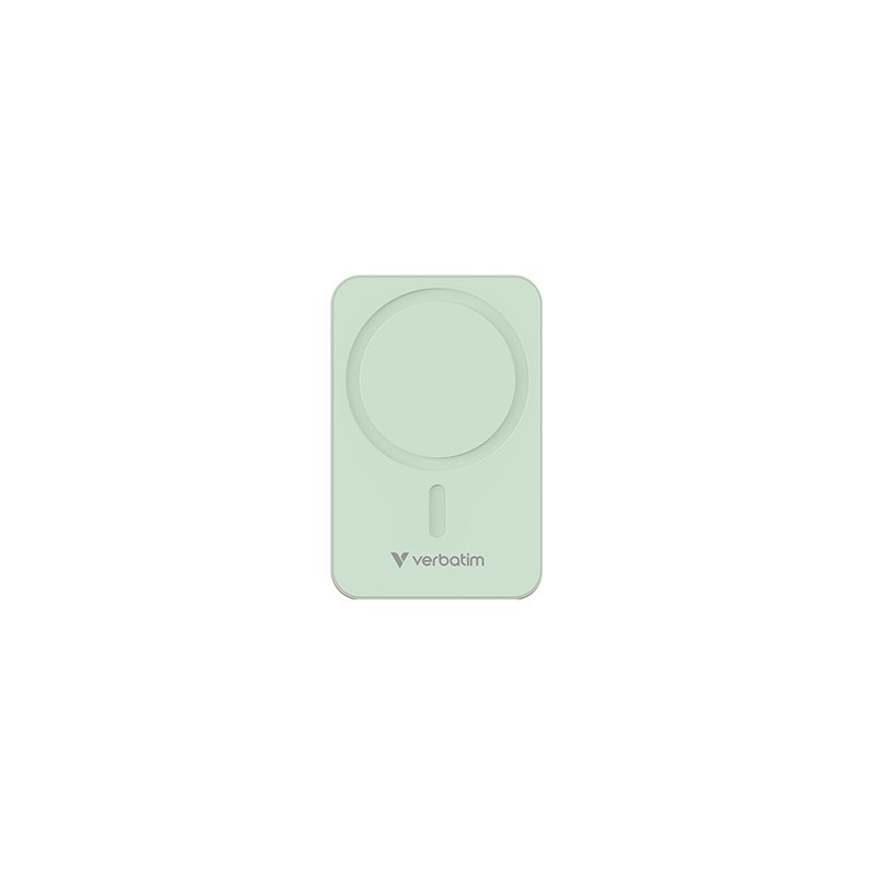 Verbatim powerbank z ładowaniem bezprzewodowym 5V, ładowanie telefonu, 32224, 20000mAh, Mocowanie magnetyczne, Zielony