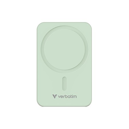 Verbatim powerbank z ładowaniem bezprzewodowym 5V, ładowanie telefonu, 32224, 20000mAh, Mocowanie magnetyczne, Zielony
