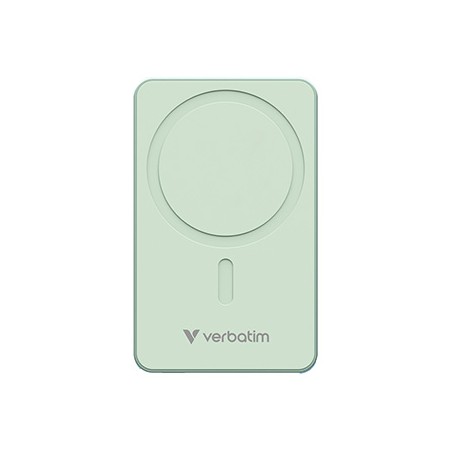Verbatim powerbank z ładowaniem bezprzewodowym 5V, ładowanie telefonu, 32226, 5000mAh, Mocowanie magnetyczne, zielona
