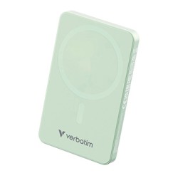 Verbatim powerbank z ładowaniem bezprzewodowym 5V, ładowanie telefonu, 32226, 5000mAh, Mocowanie magnetyczne, zielona