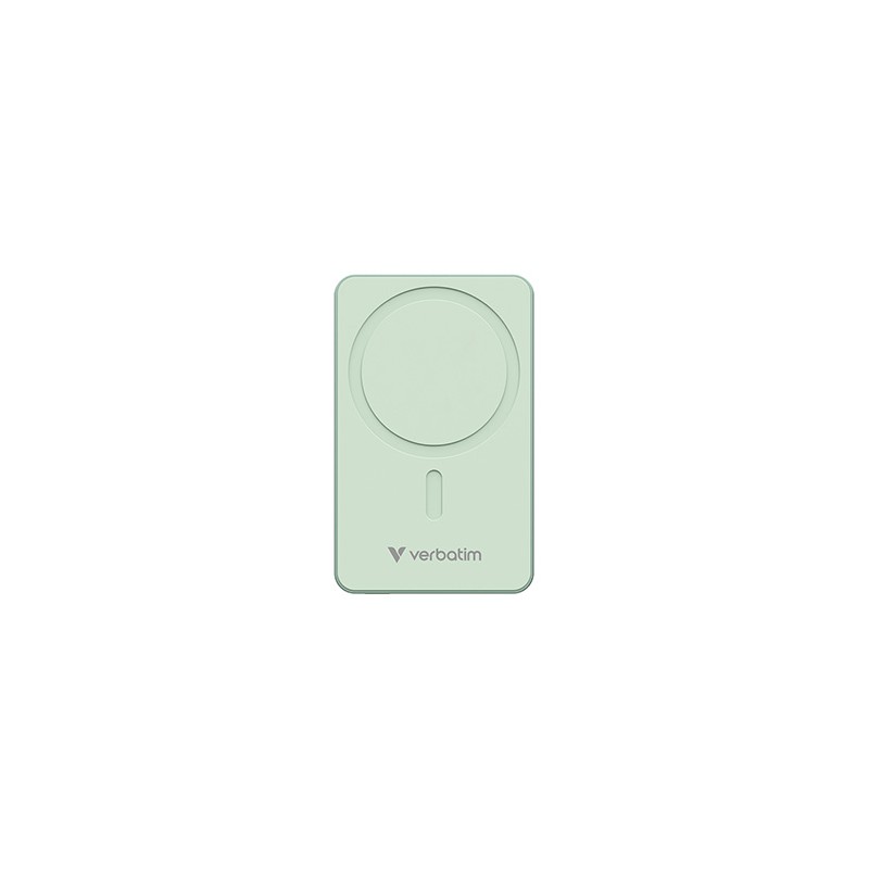Verbatim powerbank z ładowaniem bezprzewodowym 5V, ładowanie telefonu, 32228, 10000mAh, Mocowanie magnetyczne, Zielony
