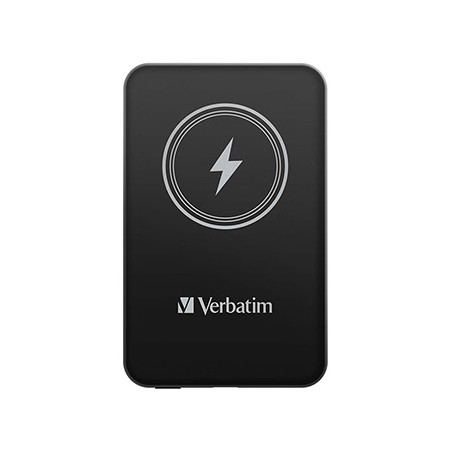 Verbatim powerbank z ładowaniem bezprzewodowym 5V, ładowanie telefonu, 32240, 5 000mAh, Mocowanie magnetyczne, czarna