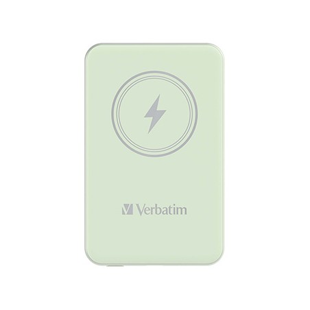 Verbatim powerbank z ładowaniem bezprzewodowym 5V, ładowanie telefonu, 32241, 5 000mAh, Mocowanie magnetyczne, zielona