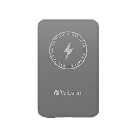 Verbatim powerbank z ładowaniem bezprzewodowym 5V, ładowanie telefonu, 32244, 5 000mAh, Mocowanie magnetyczne, szara