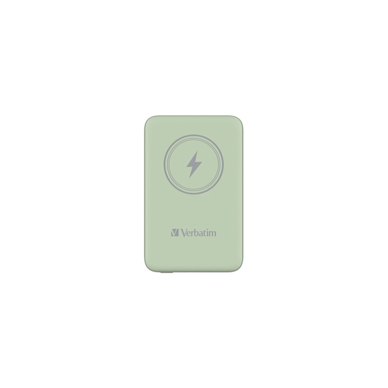 Verbatim powerbank z ładowaniem bezprzewodowym 5V, ładowanie telefonu, 32246, 10 000mAh, Mocowanie magnetyczne, zielona