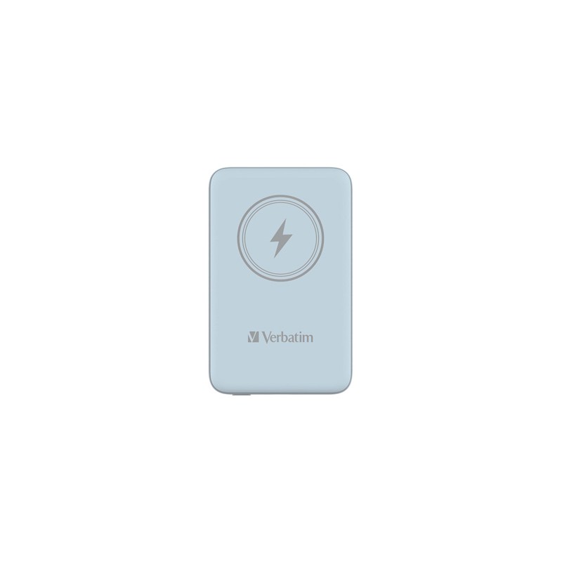 Verbatim powerbank z ładowaniem bezprzewodowym 5V, ładowanie telefonu, 32247, 10 000mAh, Mocowanie magnetyczne, niebieska