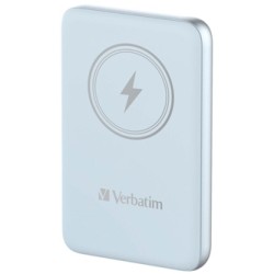 Verbatim powerbank z ładowaniem bezprzewodowym 5V, ładowanie telefonu, 32247, 10 000mAh, Mocowanie magnetyczne, niebieska