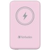 Verbatim powerbank z ładowaniem bezprzewodowym 5V, ładowanie telefonu, 32248, 10 000mAh, Mocowanie magnetyczne, różowa