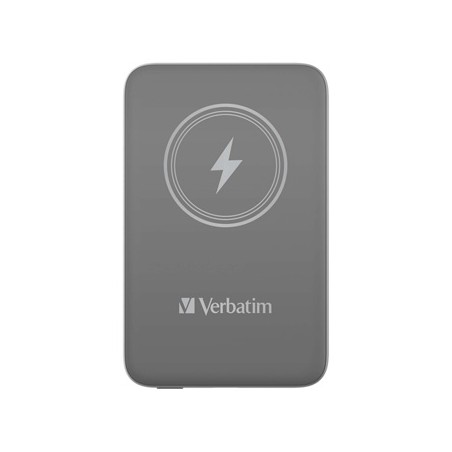 Verbatim powerbank z ładowaniem bezprzewodowym 5V, ładowanie telefonu, 32249, 10 000mAh, Mocowanie magnetyczne, szara