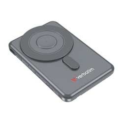 Verbatim Powerbank Charge ,n, Go z dwoma kablami 5V, ładowanie telefonu, 32251, 5 000mAh, Mocowanie magnetyczne, szara