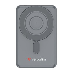 Verbatim Powerbank Charge ,n, Go z dwoma kablami 5V, ładowanie telefonu, 32251, 5 000mAh, Mocowanie magnetyczne, szara