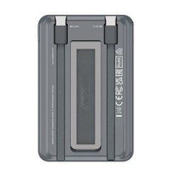 Verbatim Powerbank Charge ,n, Go z dwoma kablami 5V, ładowanie telefonu, 32251, 5 000mAh, Mocowanie magnetyczne, szara