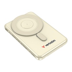 Verbatim Powerbank Charge ,n, Go z dwoma kablami 5V, ładowanie telefonu, 32253, 5 000mAh, Mocowanie magnetyczne, złota