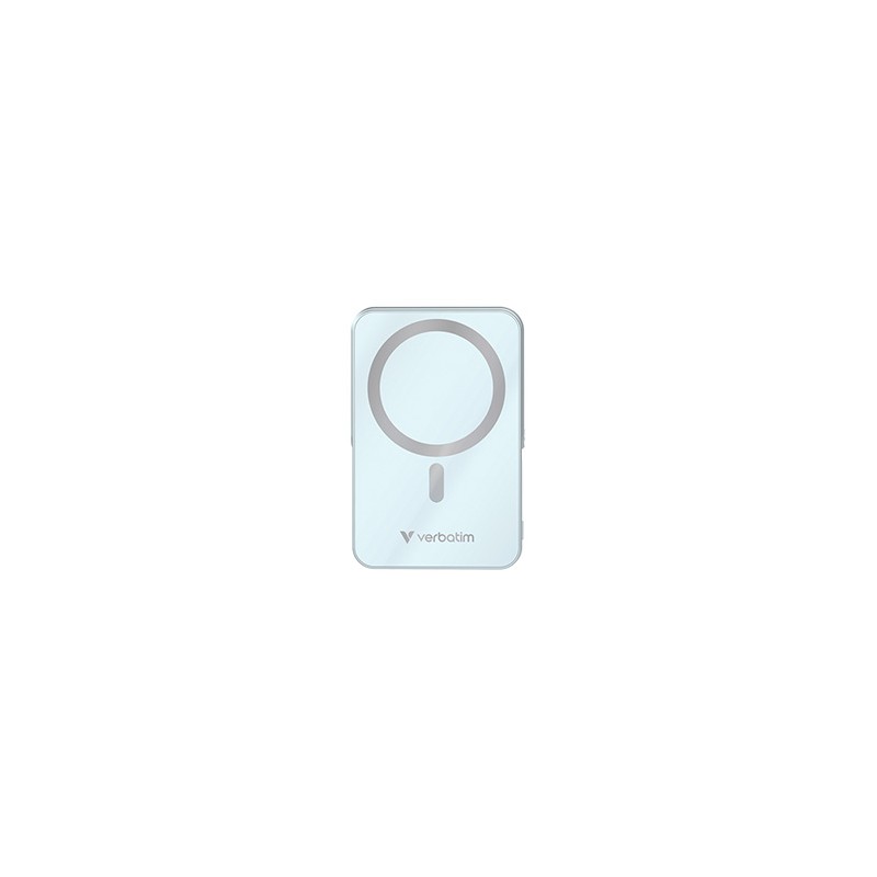 Verbatim powerbank z ładowaniem bezprzewodowym 5V, ładowanie telefonu, 32266, 10 000mAh, Mocowanie magnetyczne, Niebieska