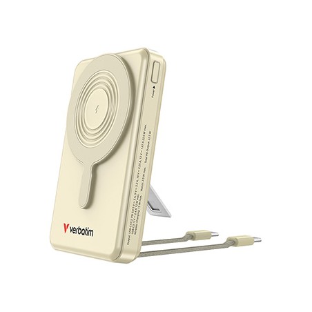Verbatim power bank Charge n Go 2C  Display, kabel 12V, ładowanie telefonu, 32274, 10000mAh, Mocowanie magnetyczne, złota